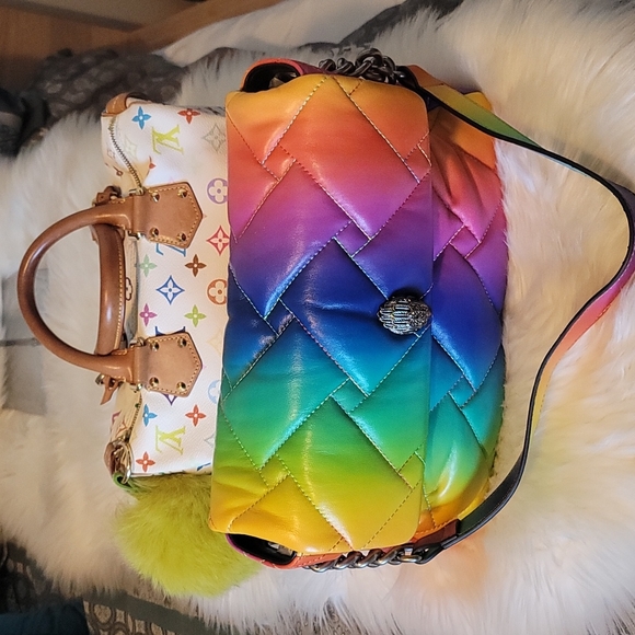 💕Kurt Geiger Large Kensington Ombre Rainbow❤🧡💛💚💙💜Leather Bag💕 - Picture 15 of 15